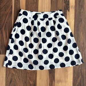 J. Crew Mini Skirt in Navy blue polka dots